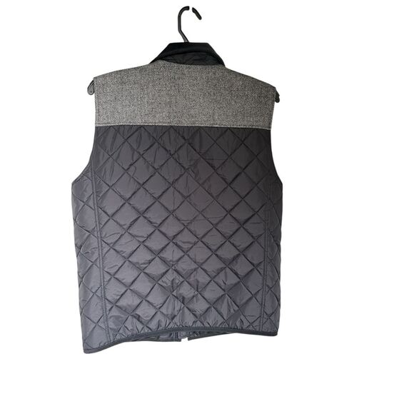 Vince Camuto Men’s Quilted Black/ Gray Puffer Vest L Tweed Outdoor Classic Casua - Picture 4 of 15